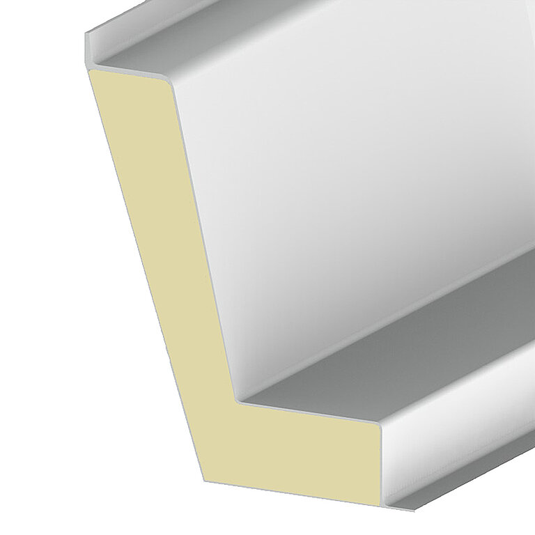 LAMILUX Aufsatzkranz mit wärmegedämmtem Fußflansch im technischen Detail