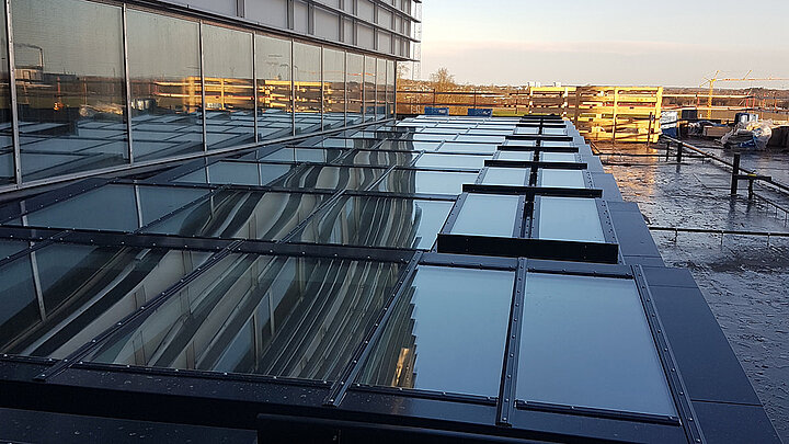 Glasdach auf dem Universitätsklinikum Aalborg