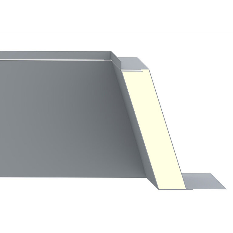 LAMILUX Flachdach Fenster F100 mit Aluminium-Aufsatzkranz im technischen Detail
