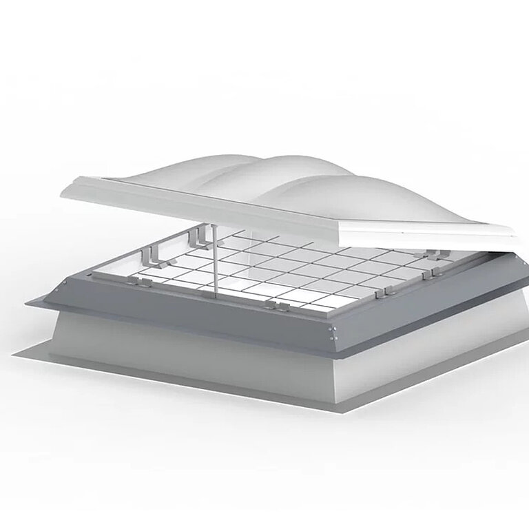 LAMILUX Lichtkuppel F100 W mit nachrüstbarem Durchsturzgitter zur Absturzsicherung