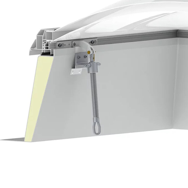 LAMILUX Lichtkuppel F100 W mit Öffnung über Handspindel zur manuellen Bedienung