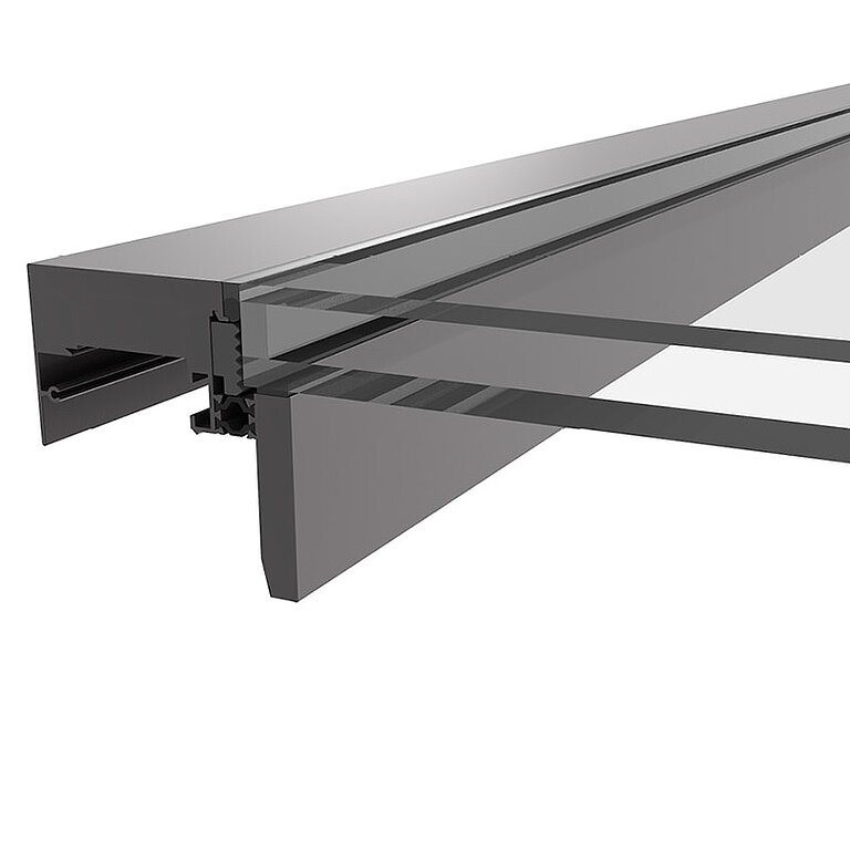 LAMILUX MS78 aluminium profile system with double glazing shown in technical cross-section
