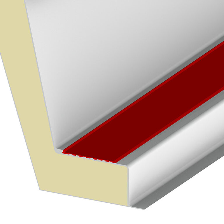 LAMILUX Aufsatzkranz mit Hart-PVC-Anschlussschiene im Detail