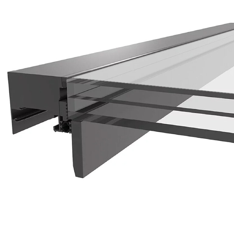 LAMILUX MS78 Aluminium-Profilsystem mit Dreifachverglasung im technischen Querschnitt