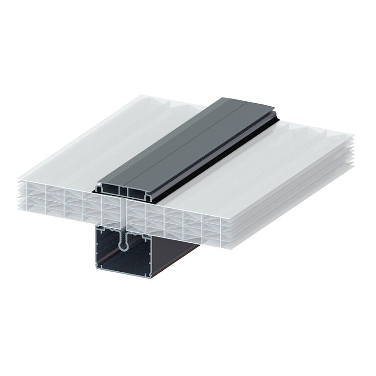 LAMILUX Lichtband S mit Verglasungsvariante PC32 im technischen Querschnitt