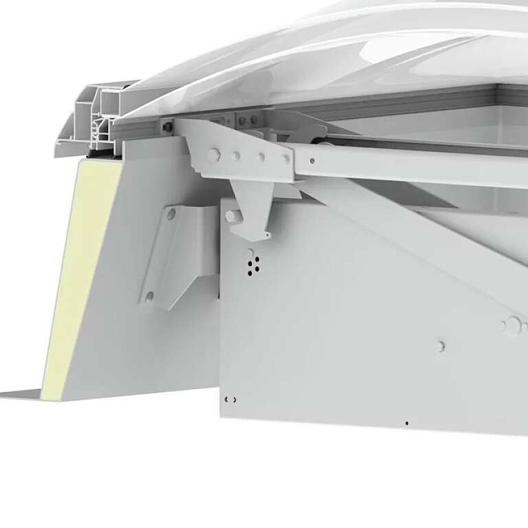LAMILUX Lichtkuppel F100 W mit elektrischer RWA-Öffnung für Rauch- und Wärmeabzug