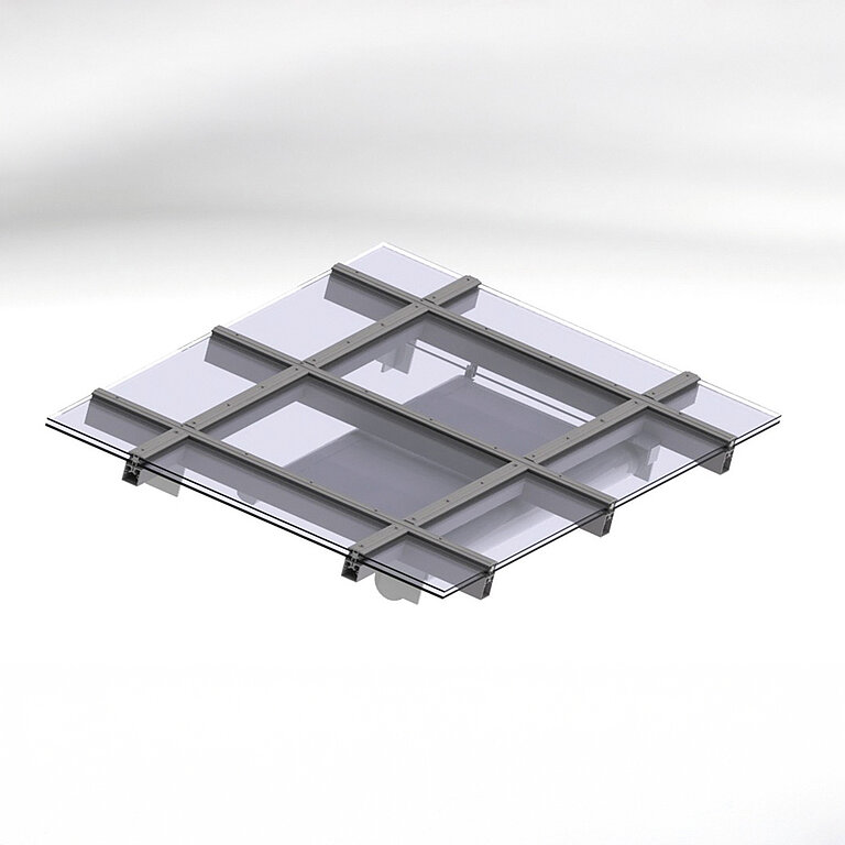 Innenliegendes Sonnenschutz-Rollo als Zubehör für Glasdach zur flexiblen Lichtregulierung