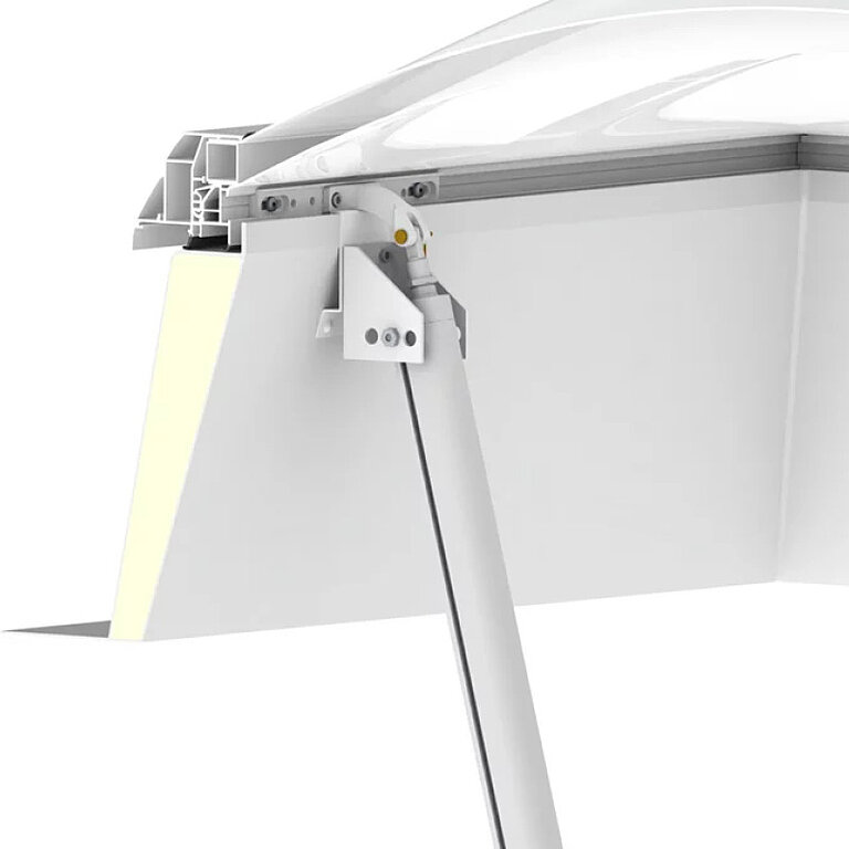 LAMILUX Lichtkuppel F100 W mit Öffnung über Spindelmotor für elektrische Bedienung