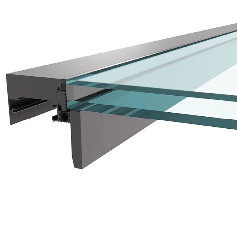 LAMILUX MS78 Profilsystem mit verschiedenen Verglasungsvarianten im Querschnitt