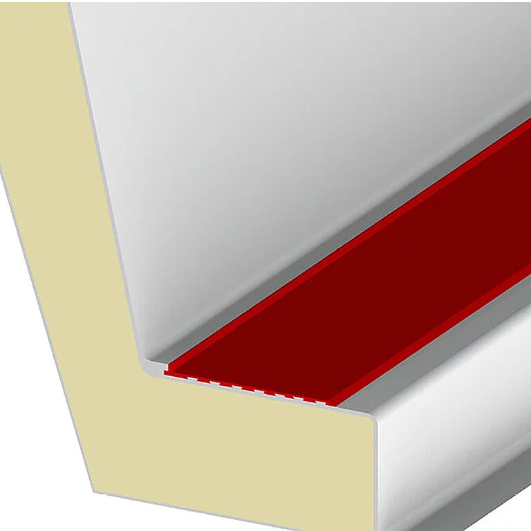 LAMILUX Aufsatzkranz mit Hart-PVC-Anschlussschiene im Detail