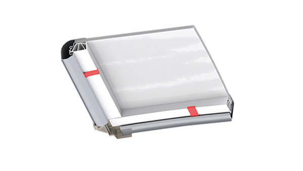 LAMILUX Lichtband Bogenform mit dynamischer Momentenregelung im technischen Detail